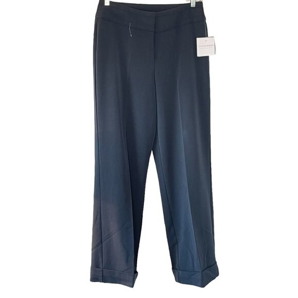Sag Harbor Comfort Stretch Cuffed Trousers  Navy Blue NEW WITH TAGS - Picture 1 of 10